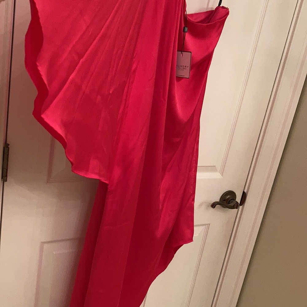 LAUNDRY by Shelli Segal Fuschia One Shoulder Women Cocktail Dress Sz10 NWT - Picture 4 of 5